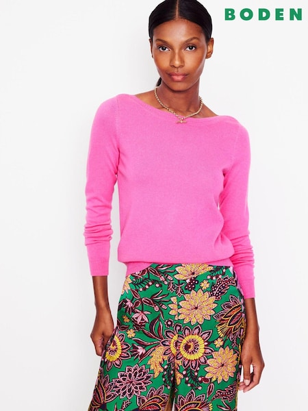 Boden Pink Eva Cashmere Boat Neck Jumper (AL9529) | €119