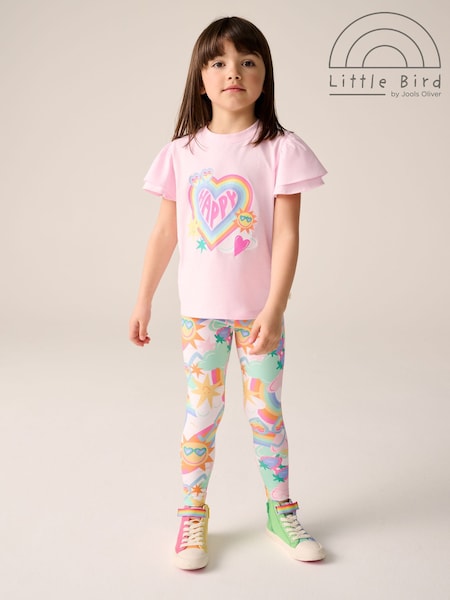 Little Bird by Jools Oliver Pink Rainbow T-shirt and Leggings Set (AL9586) | €29 - €40