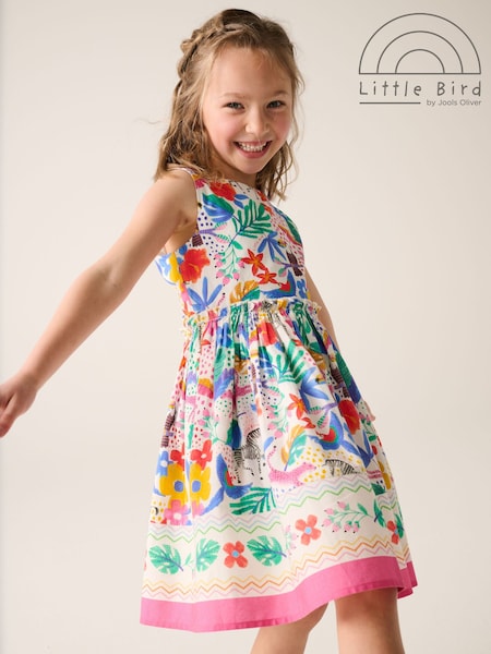 Little Bird by Jools Oliver Pink Colourful Rainbow Woven Dress (AL9598) | ₪141 - ₪181