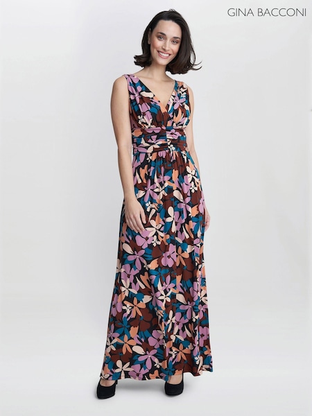 Gina Bacconi Idra Jersey Black Maxi Dress (AL9640) | €95