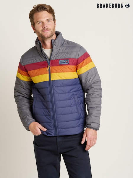 Brakeburn Blue Colour Block Puffer Jacket (AL9674) | €66