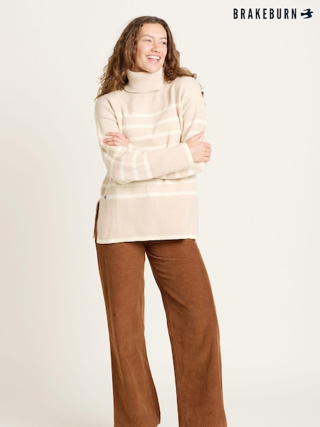 Brakeburn Chunky Stripe Knitted Roll Neck Jumper (AL9685) | 292 LEI