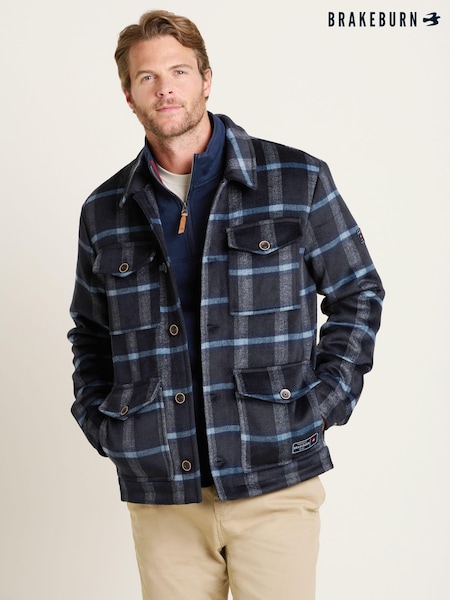 Brakeburn Blue Check Faux Wool Jacket (AL9699) | €72