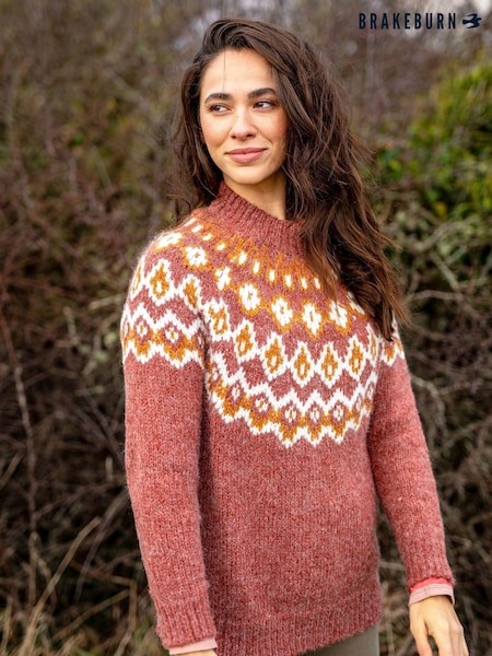 Roșu - Brakeburn Chunky Knitted Imprimeuri geometrice multicolor Pulover (AL9700) | 313 LEI