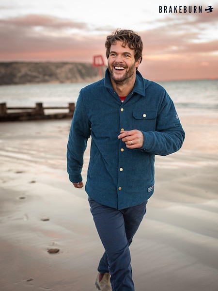 Brakeburn Blue Quilted Corduroy Shacket (AL9771) | AED291