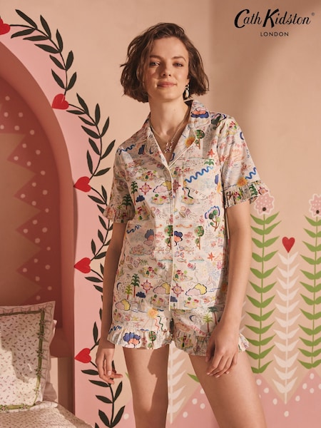 Cath Kidston Pale Blue 100% Cotton Short Pyjamas Set (AL9832) | AZN 138