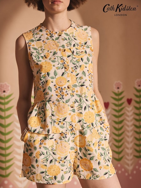 Cath Kidston Yellow Strawberry Garden Frill Vest Set (AL9833) | R$ 585