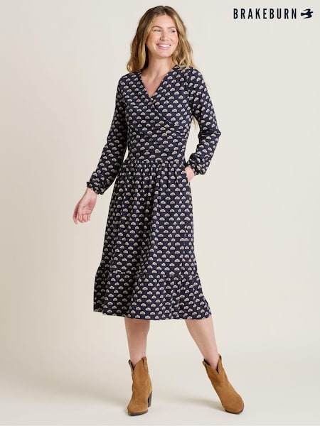 Brakeburn Blue Annie Wrap 100% Cotton Dress (AL9906) | €38