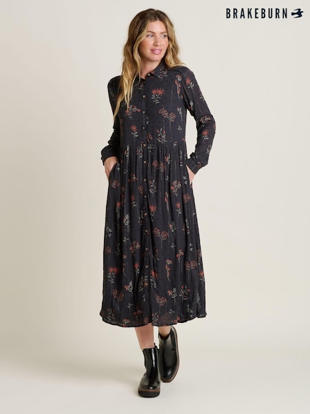 Brakeburn Grey Bella Maxi Shirt Dress (AL9909) | €86