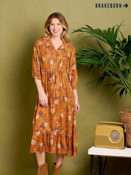 Brakeburn Gold Meadow Midi Dress (AL9919) | €47.50