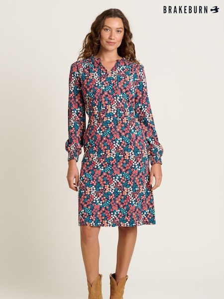Brakeburn Red Winter Ditsy 100% Cotton Dress (AL9923) | R$ 590