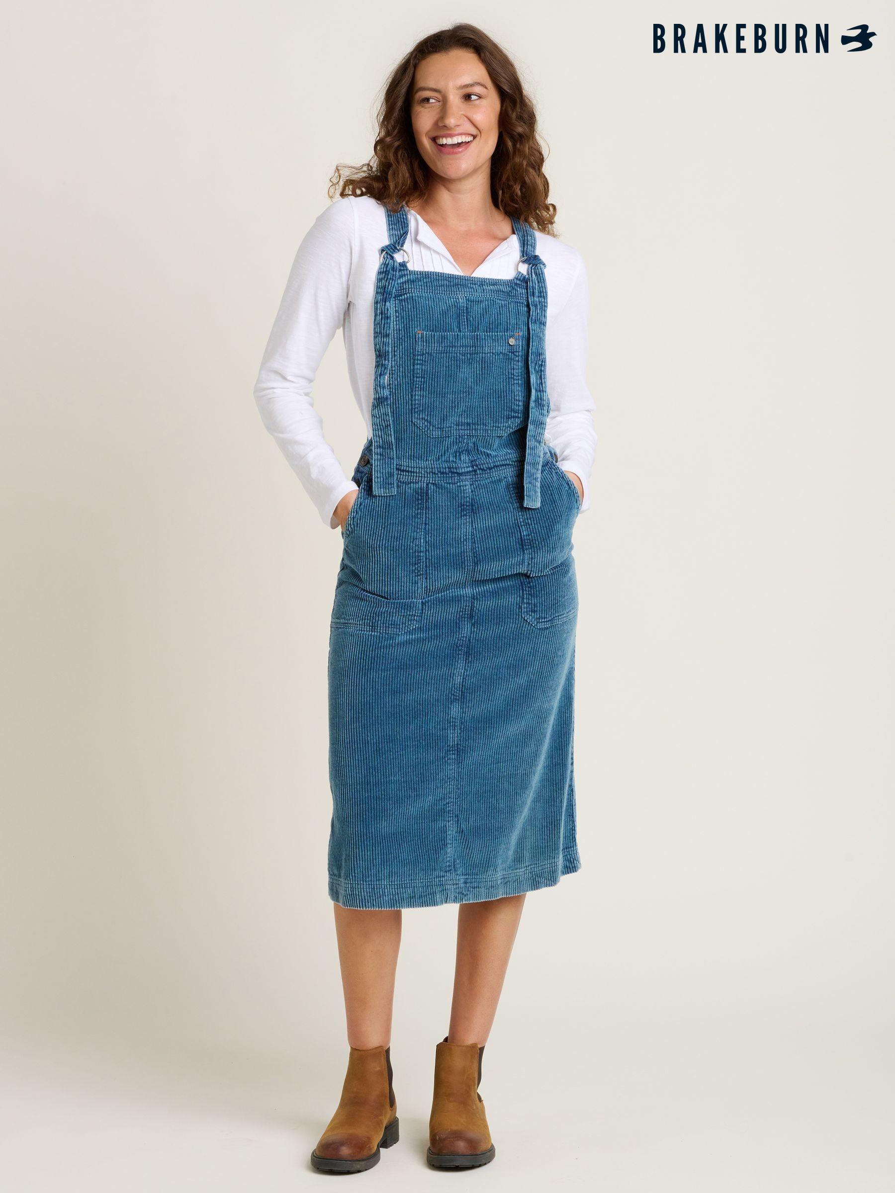 Womens cotton pinafore dress hot sale