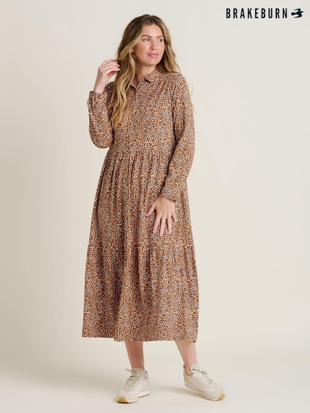 Brakeburn Orange Painted Spot 100% Cotton Maxi Dress (AL9934) | €41.50
