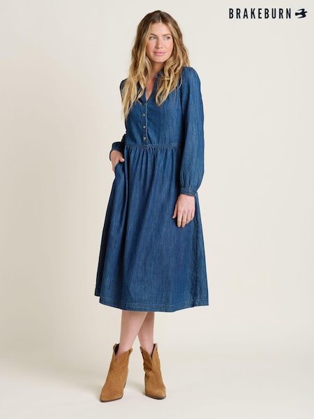 Brakeburn Blue Ashmore 100% Cotton Denim Dress (AL9942) | €83