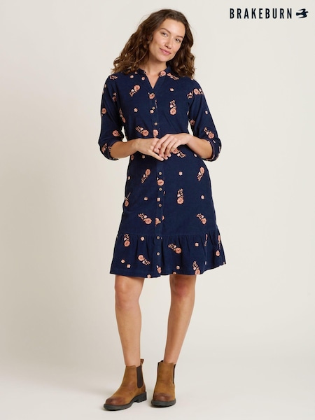 Brakeburn Blue Maeve Knee Length Shirt 100% Cotton Dress (AL9945) | €60