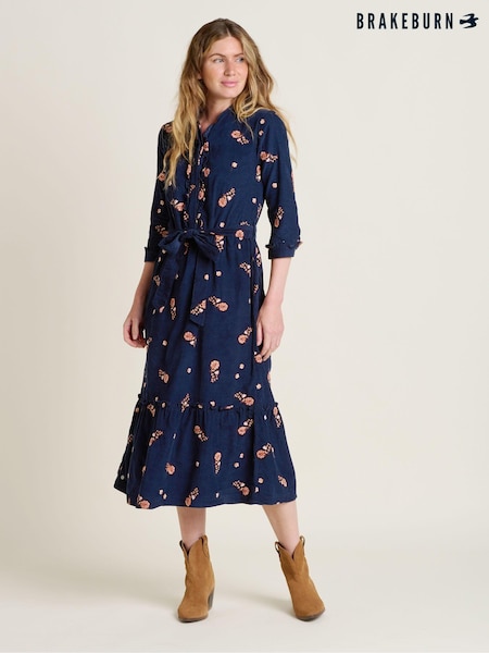 Brakeburn Blue Maeve Maxi Shirt 100% Cotton Dress (AL9947) | €47.50