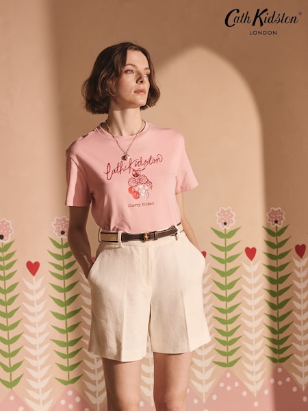 Pink Cherry Bunches - Cath Kidston 100% Cotton T-Shirt (AL9989) | 164 LEI