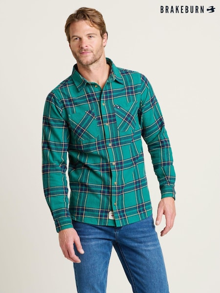 Brakeburn Green 100% Cotton Check Shirt (AM0009) | €36