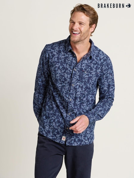 Brakeburn Blue 100% Cotton Paisley Shirt (AM0032) | €36