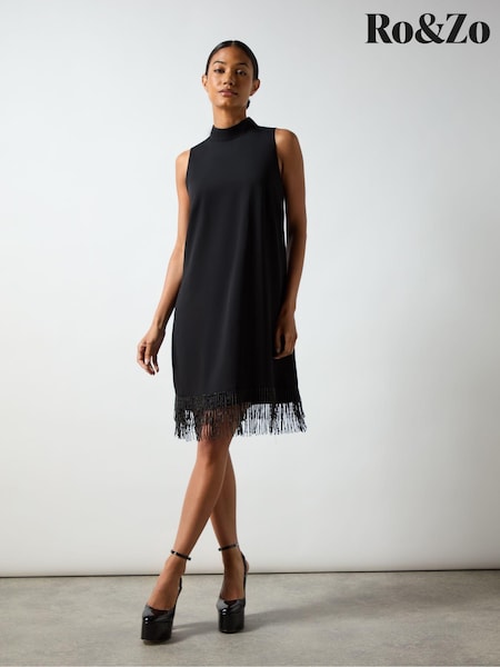 Ro&Zo Bead Trim Halter Dress (AM0088) | €85