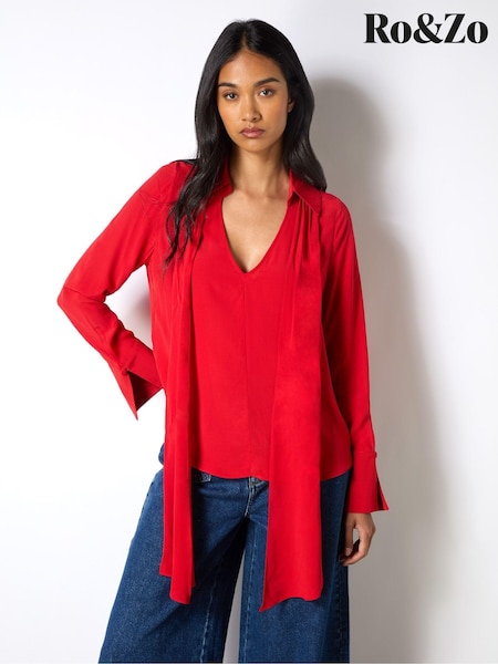 Ro&Zo Tie Neck Blouse (AM0124) | 288 LEI