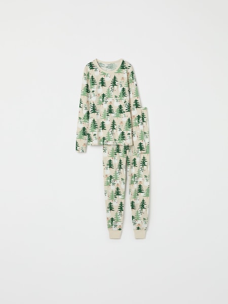 Polarn O Pyret Natural Organic Cotton Nordic Forest Print Pyjamas (AM0142) | AED131