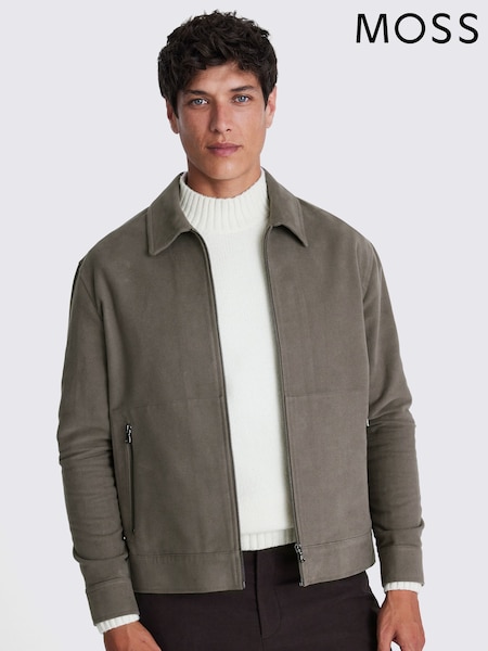 MOSS Grey 100% Cotton Taupe Moleskin Jacket (AM0150) | €164