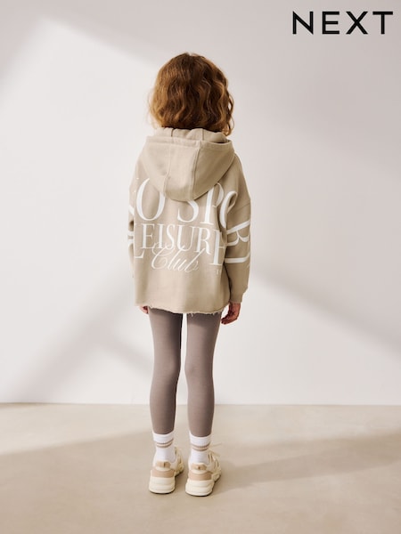 Бежевий - Slogan Hoodie And Leggings Set (3-16yrs) (AM0159) | 906 грн - 1 153 грн