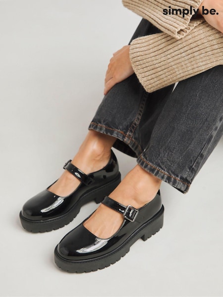 Simply Be Extra Wide Fit Mary Jane Flat Shoes (AM0176) | ‏261 ر.س.‏