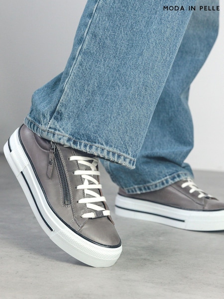 Moda In Pelle FILICIAN CHUNKY LEATHER TRAINER WITH ZIP AND LACE-UP CLOSURE (AM0191) | €185