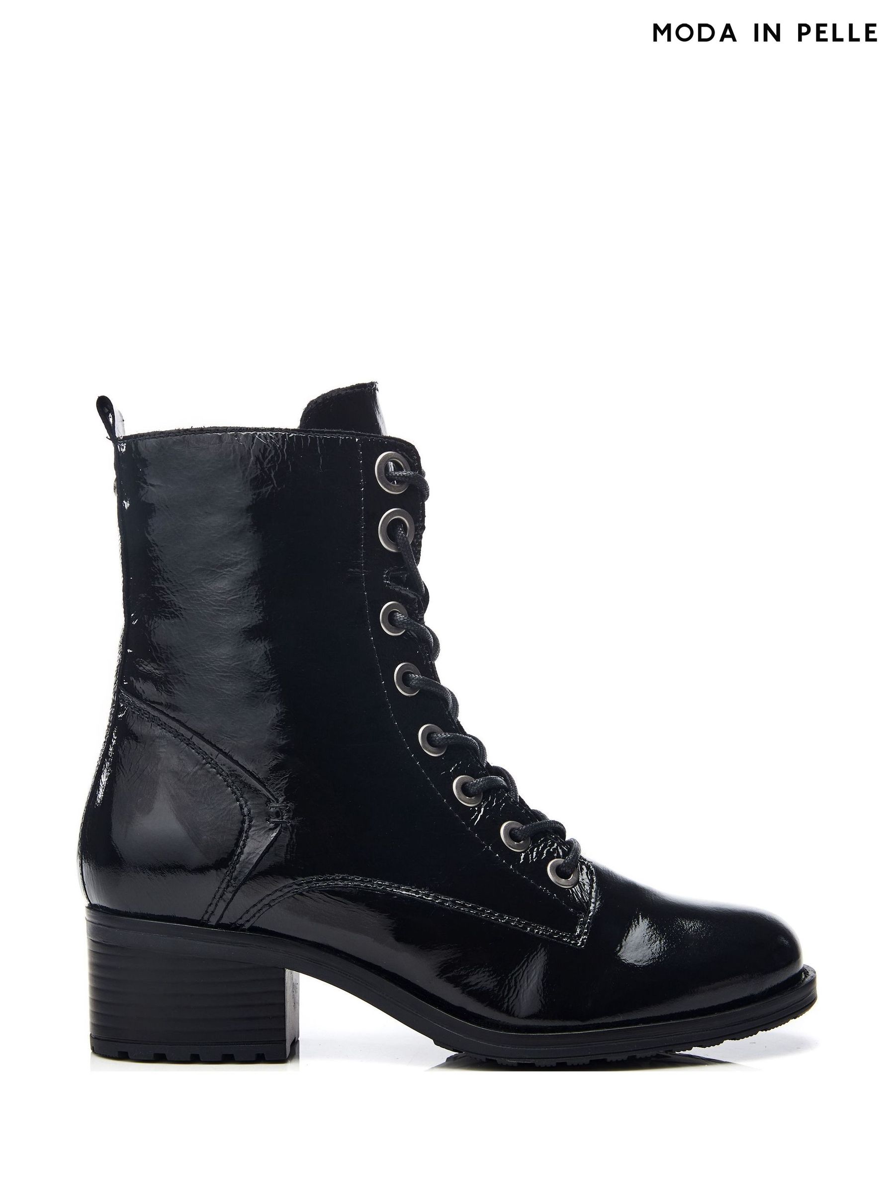 Moda in pelle black ankle boots clearance