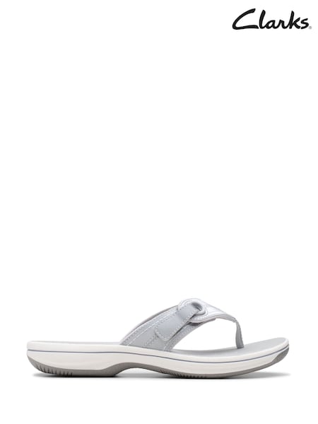 Clarks Silver Essentials Brinkley Toe Post Flip Flops (AM0200) | €46