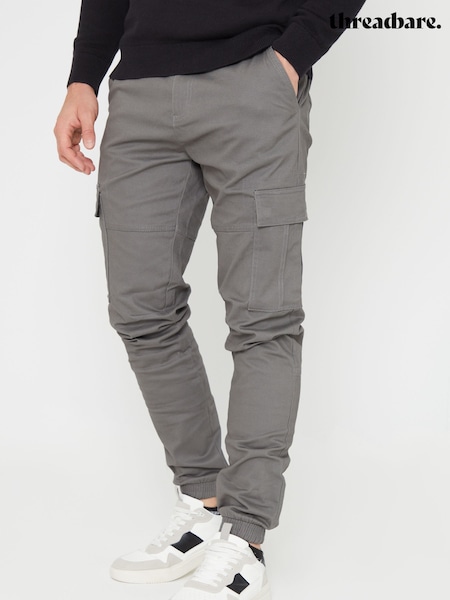 Threadbare Grey Joggers Style Cargo Trousers with Stretch (AM0231) | €22