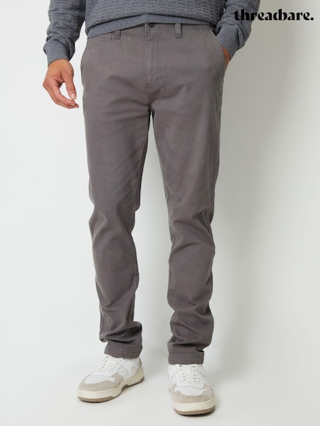 Threadbare Grey Slim Fit Canvas Trousers With Stretch (AM0240) | R$ 315