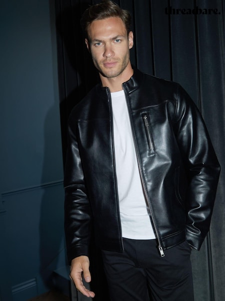 Threadbare Faux Leather Biker Jacket (AM0242) | ‏306‏₪