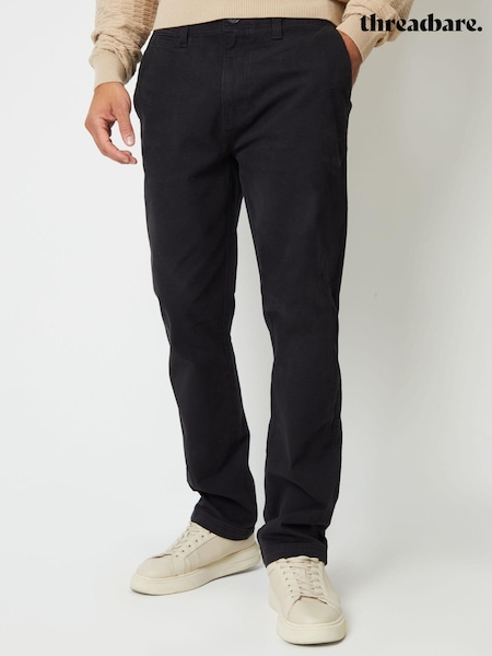Negro - Threadbare Straight Leg Canvas Trousers With Stretch (AM0247) | 38 €