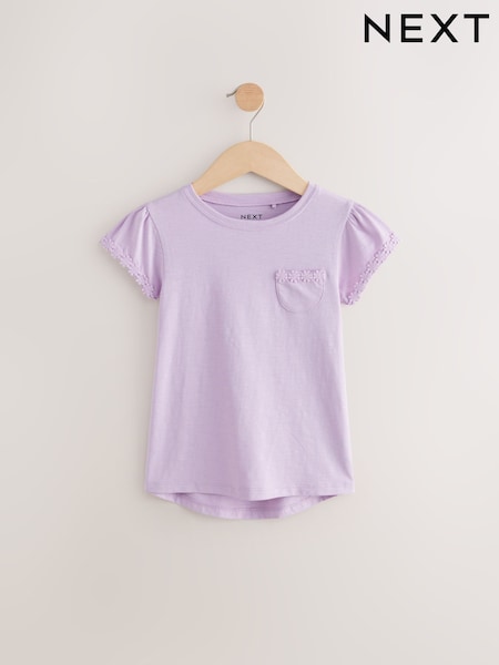 Lilac Purple Daisy Pocket T-Shirt (1.5-16yrs) (AM0278) | AED18 - AED38