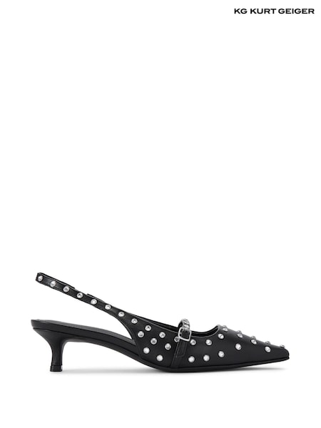 KG Kurt Geiger Former Stud Slingback Black Shoes (AM0433) | 294 QAR