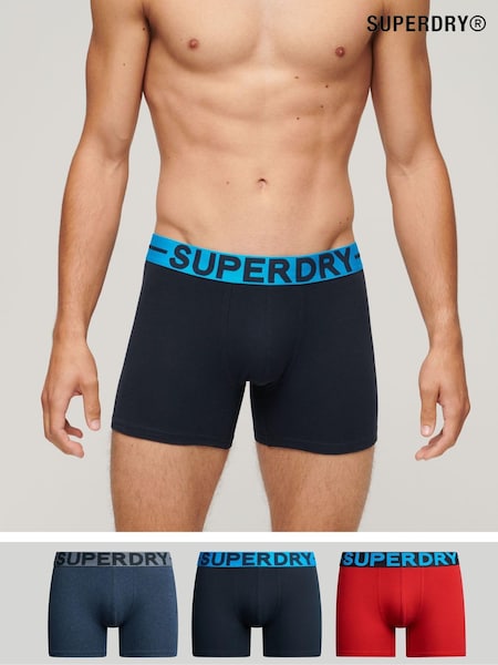 Superdry Blue Organic Cotton Boxers 3 Pack (AM0669) | €43