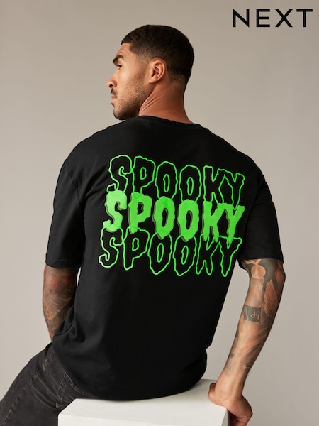 Black Spooky Halloween 100% Cotton T-Shirt (AM0683) | 39 QAR