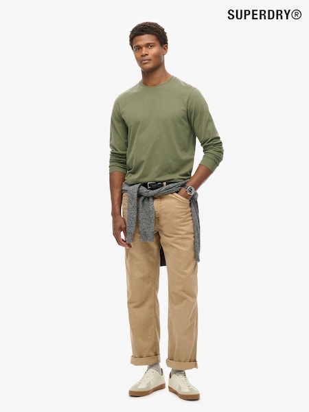 Superdry Green 100% Cotton Essential Logo Long Sleeve Top (AM0684) | €41