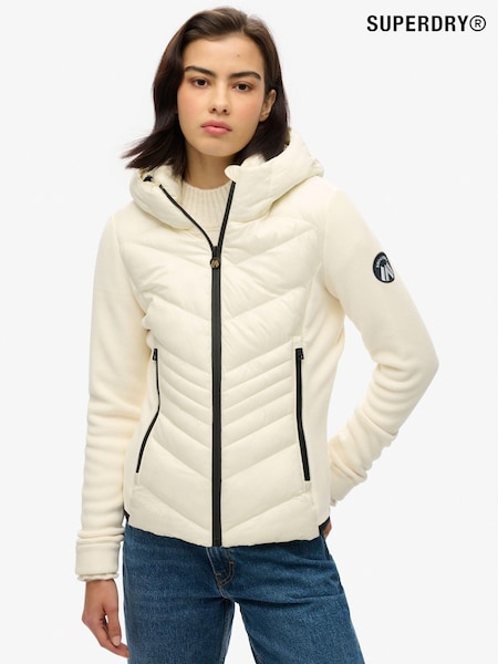Superdry White Hooded Storm Fleece Jacket (AM0687) | $166