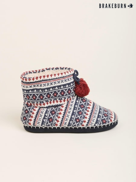 Brakeburn Blue Nordic Bring Me Chocolate Slipper Boots (AM0700) | AED96