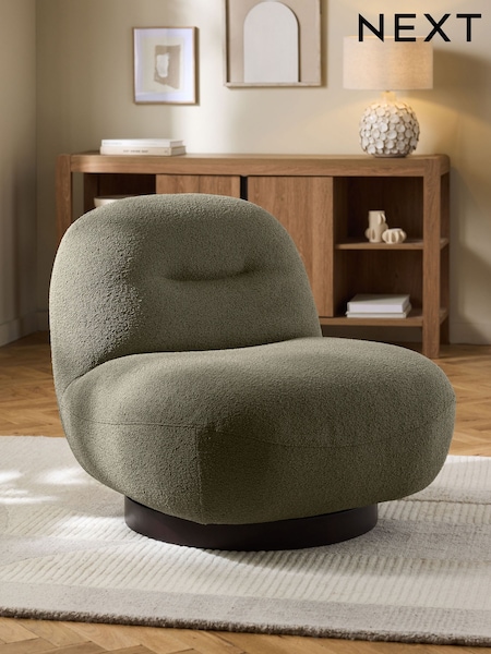 Casual Boucle Sage Green Otis Swivel Accent Chair (AM0733) | €490