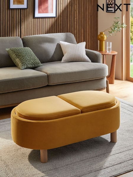 Soft Marl Ochre Yellow Ashton Large Storage Stool (AM0747) | €295