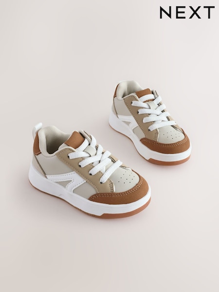 Neutral Standard Fit (F) Elastic Lace Trainers (AM0844) | AED91 - AED102