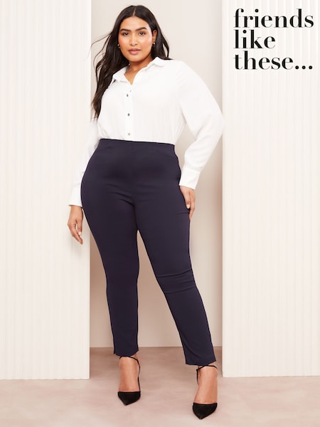 Friends Like These Navy Curve Sculpting Stretch Slim Trousers (AM0846) | €15.50