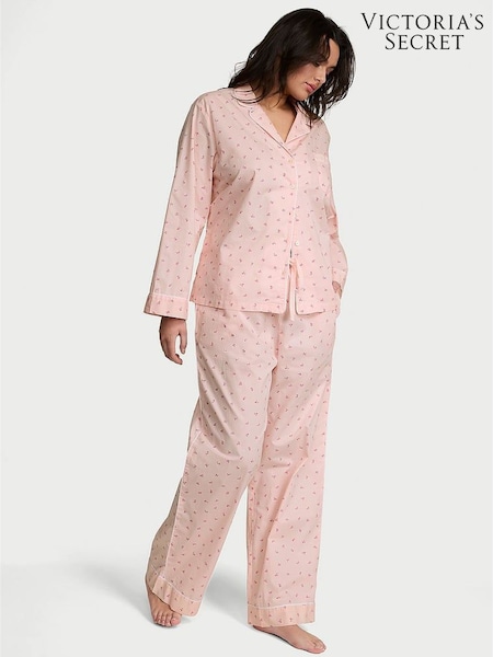 Victoria's Secret Purest Pink Flowers Cotton Long Pyjama Set (AM0874) | €56