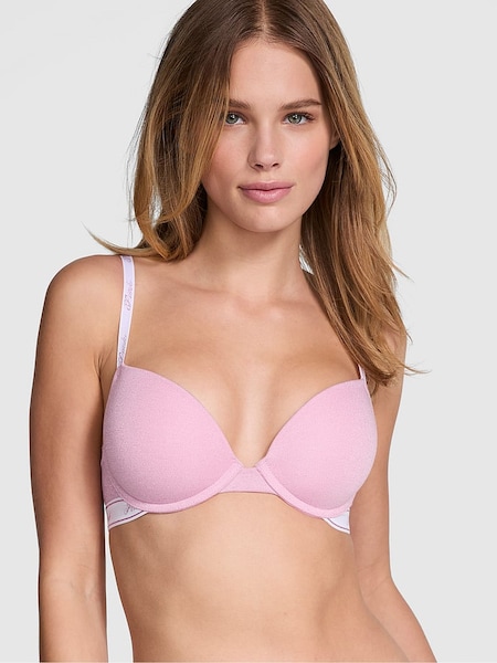 Victoria's Secret PINK Petal Pink Shine Super Push Up Cotton Logo Bra (AM0900) | €33