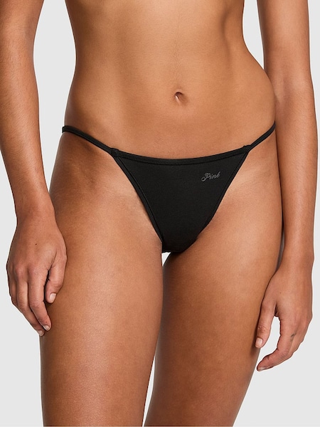 Victoria's Secret PINK Black Cotton String Bikini Knickers (AM0902) | €10.50